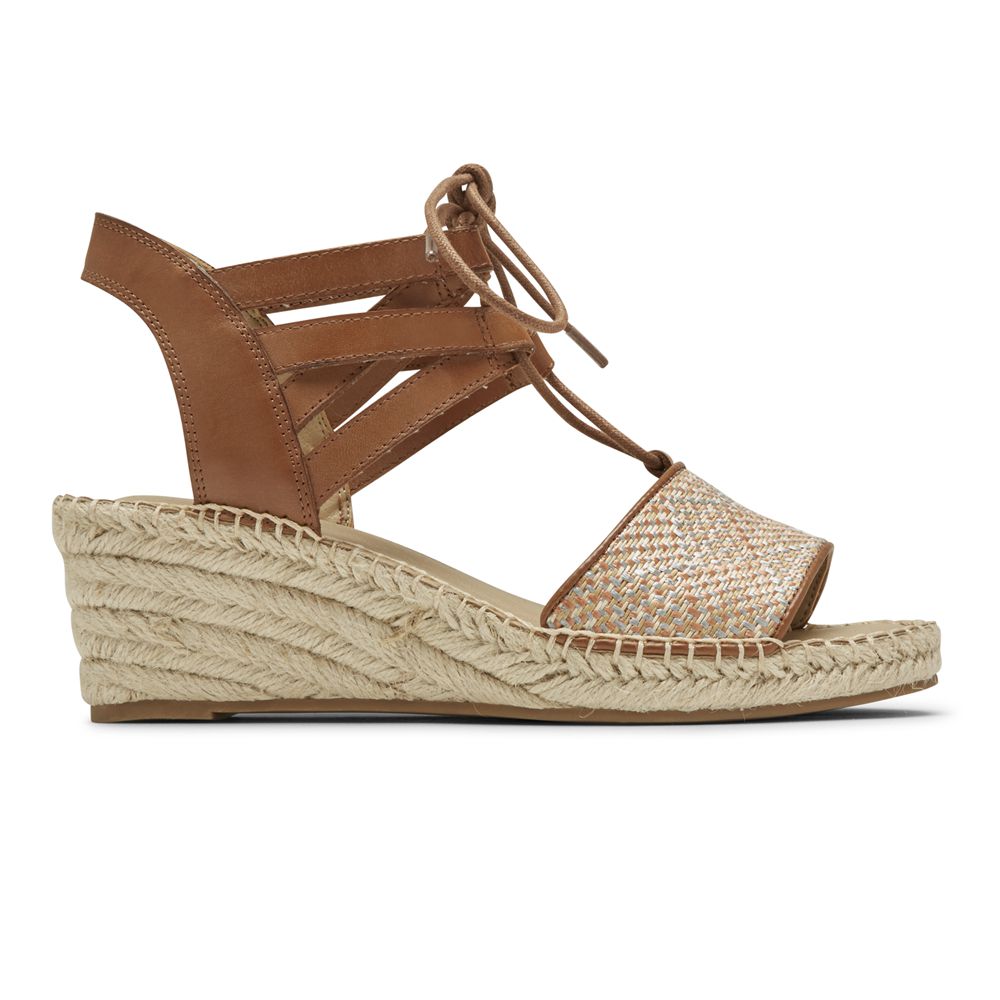 Rockport Marah Lace - Womens Wedges Sandals - Brown - NZ (FJZ-270863)